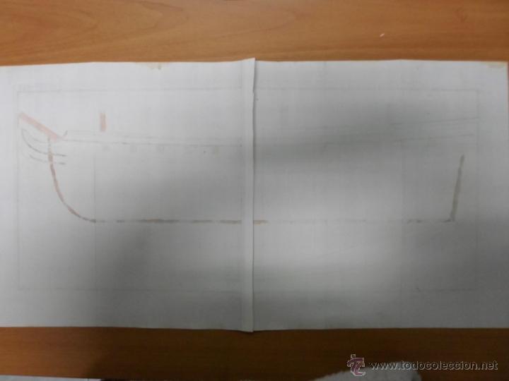Arte: Plano de una embarcaci&oacute;n, 1760, Bernard - Foto 2