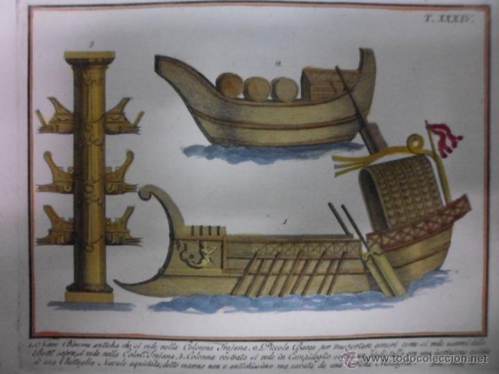 Arte: Embarcaciones romanas de transporte,1790, Dom Pronti - Foto 3