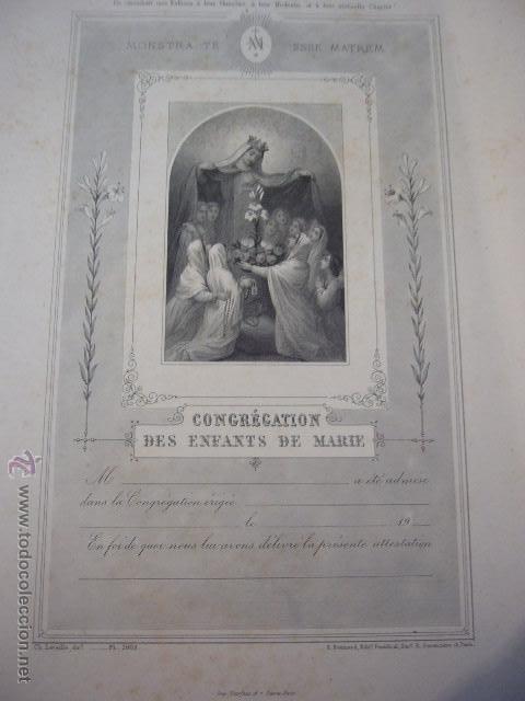 Art: BONITO GRABADO ASOCIACION DE LAS HIJAS DE MARIA INMACULADA. E. BOURMARD