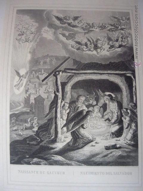 Art: BONITO GRABADO NACIMIENTO DEL SALVADOR. 46X31