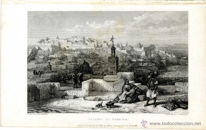 Arte: T&aacute;nger. La ciudadela. David Roberts, 1837 - Foto 1