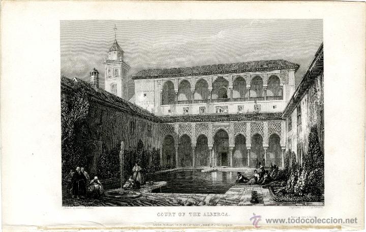 Arte: Granada, patio de la Alberca. David Roberts, 1834 - Foto 1