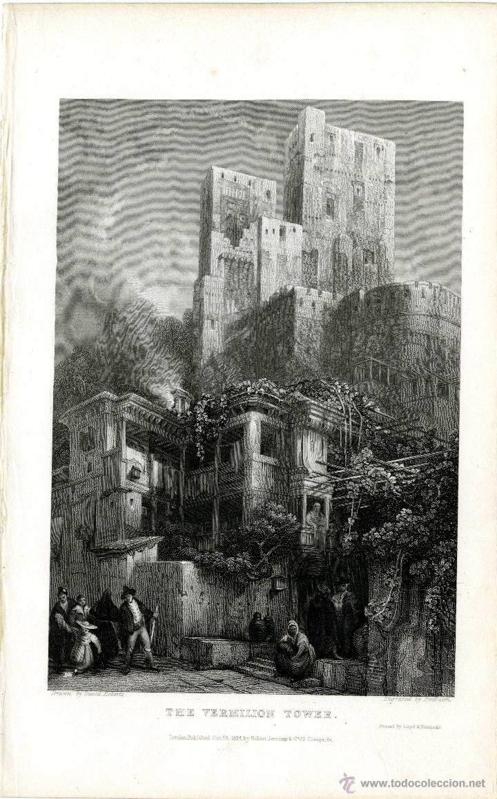 Arte: Granada, torres bermejas. David Roberts, 1834 - Foto 1