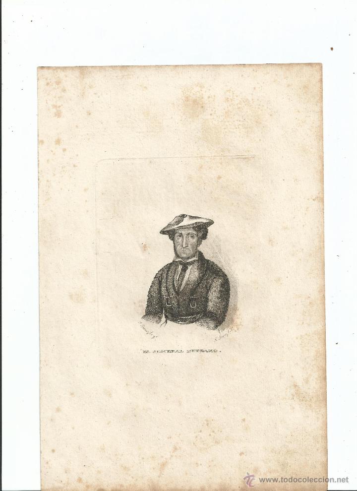 Arte: EL GENERAL CARLISTA ZURBANO (c. 1850) - Autor: GOMEZ - 25,8x17,3 cm