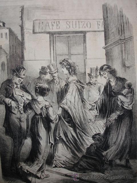 Art: MADRID ESQUINA CALLE PELIGROS .A&Ntilde;O 1870.