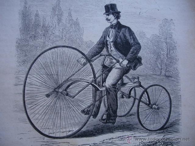 Arte: VELOCIPEDO TRES RUEDAS SAMUEL. A&Ntilde;O 1870.