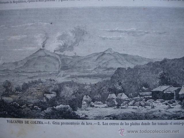 Art: VOLCAN DE COLINA MEJICO A&Ntilde;O 1870