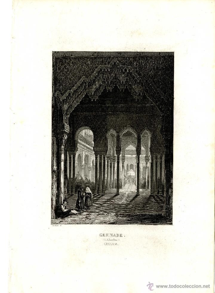 Arte: Granada. La Alhambra. Thomas sc. C. 1850