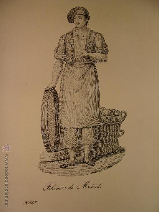 Arte: TAHONERO / PANADERO DE MADRID. RIVELLES CALCOGRAF&Iacute;A NACIONAL 1836. PERFECTO ESTADO.