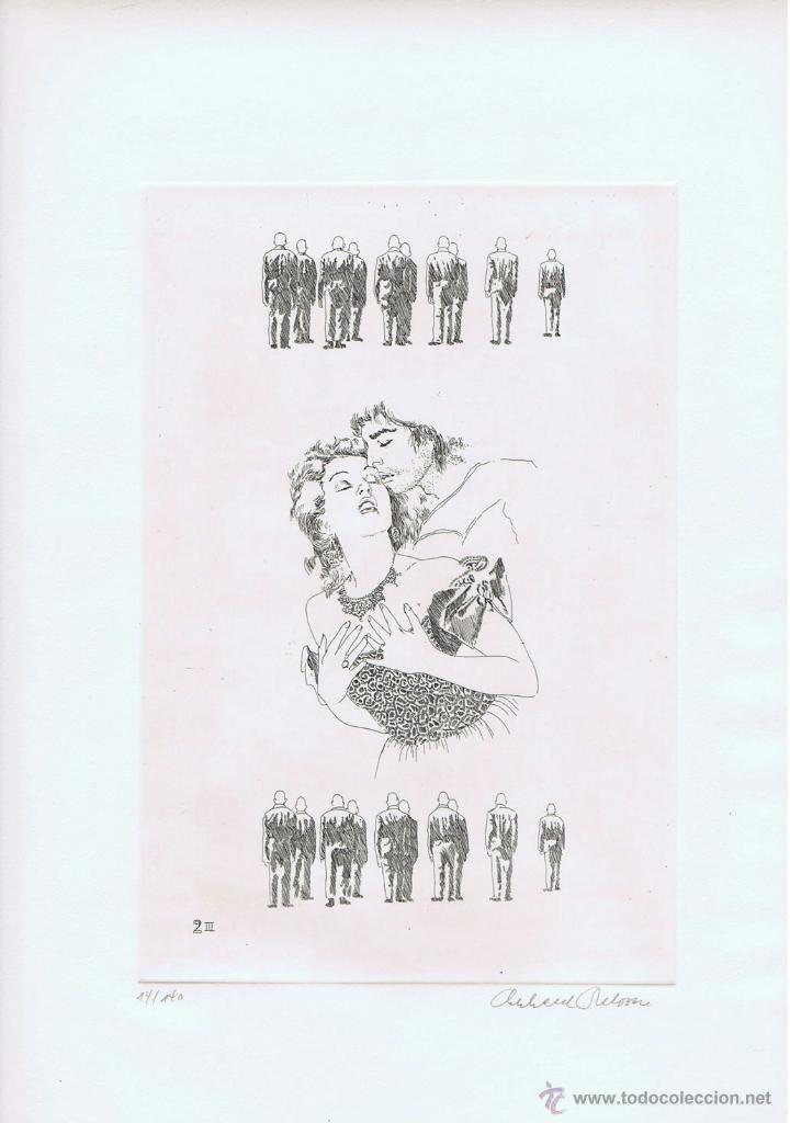 Art: AGUAFUERTE ORIGINAL CON ESCENA DEL DECAMERON - Tercera Jornada. Alicante: Galer&iacute;a Rembrandt, 1976.
