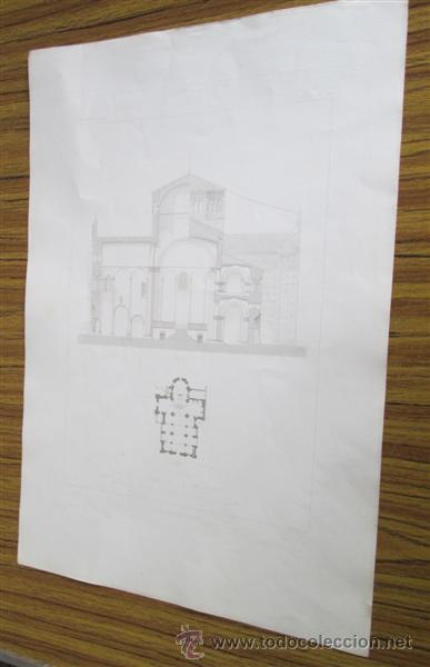 Arte: Grabado de arquitectura - St Michel de Pavie - Traite D&acute;architecture - edifices 1863 - Foto 1