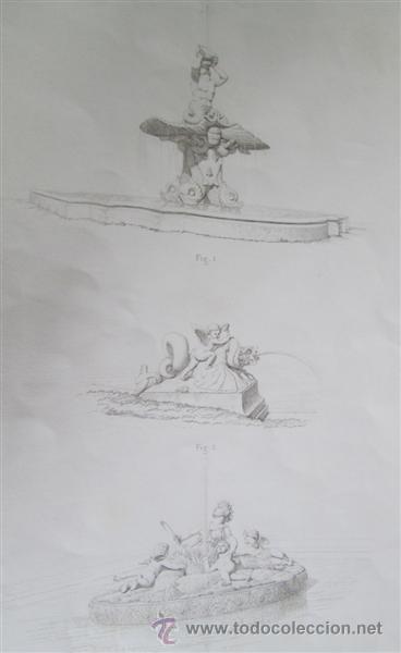 Arte: Grabado de arquitectura - FONTAINES - Traite D&acute;architecture - edifices 1863 - Foto 2