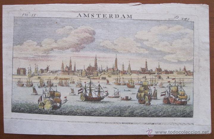 Arte: Vista de Amsterdam, Holanda.1768 - Foto 2