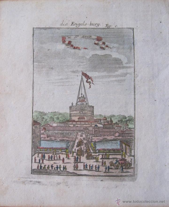Arte: Castillo de San Angelo, Roma.1685. Mallet - Foto 2