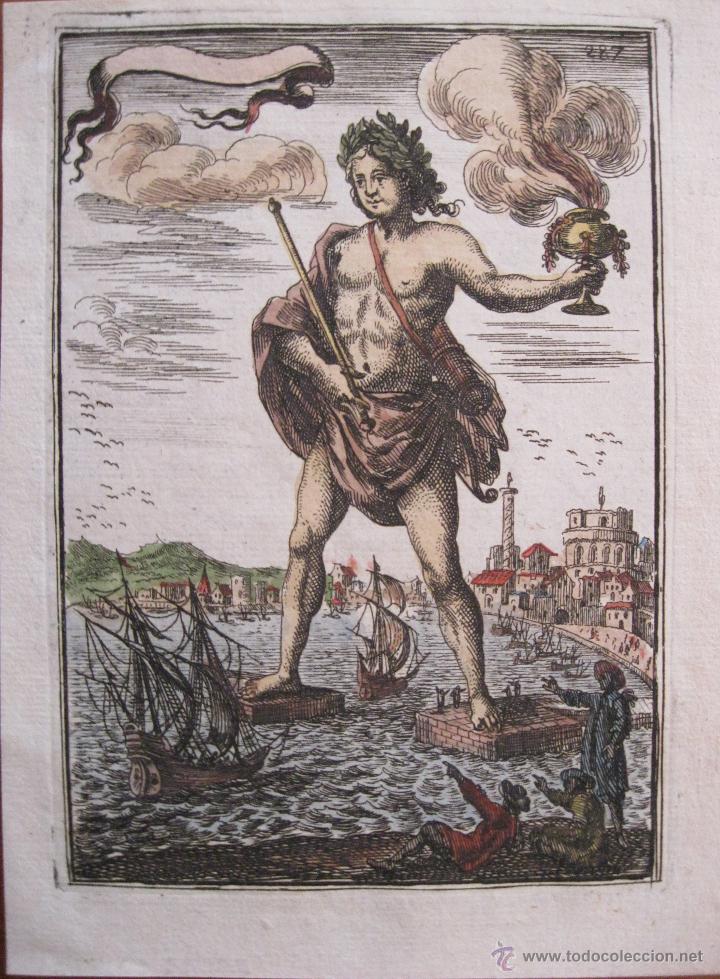 Arte: El coloso de Rodas, 1683. Mallet - Foto 1