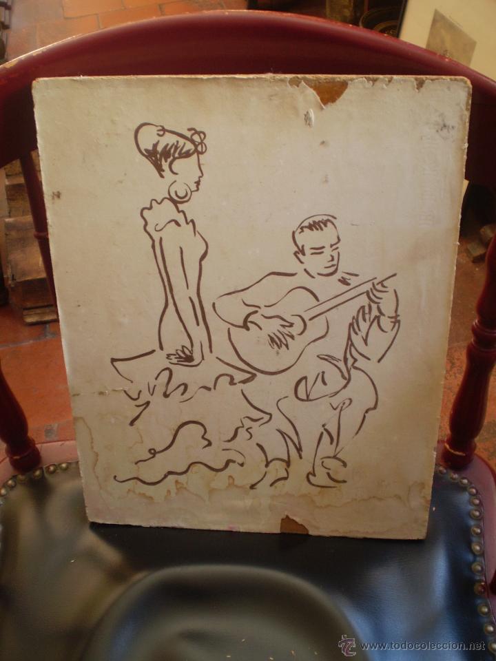 Arte: GRABADO DE GUITARRISTA Y BAILADORA - Foto 1