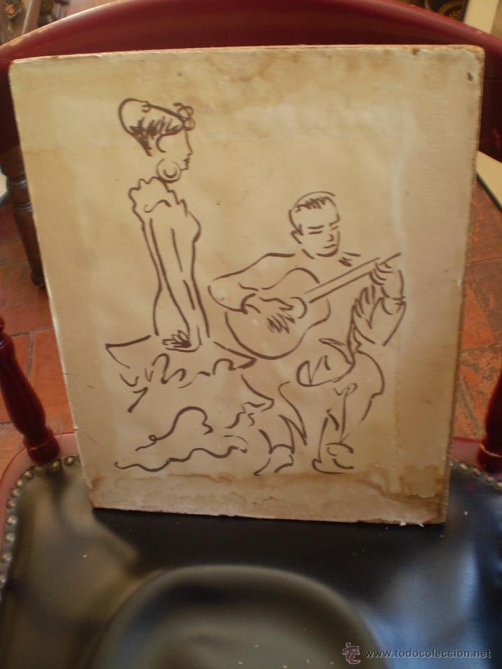 Arte: GRABADO DE GUITARRISTA Y BAILADORA - Foto 1
