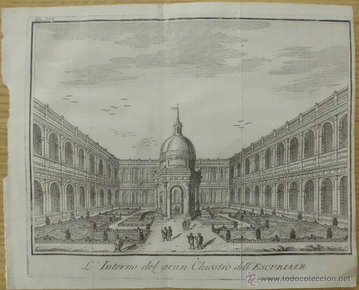 Arte: Vista del interior del Escorial, Madrid.1745.Thomas Salmon - Foto 2