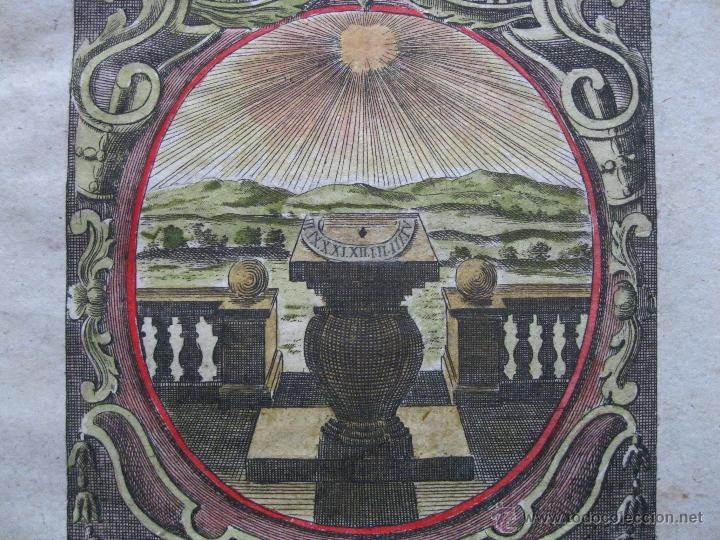 Arte: Emblema barroco: Reloj de sol I,1680 - Foto 1