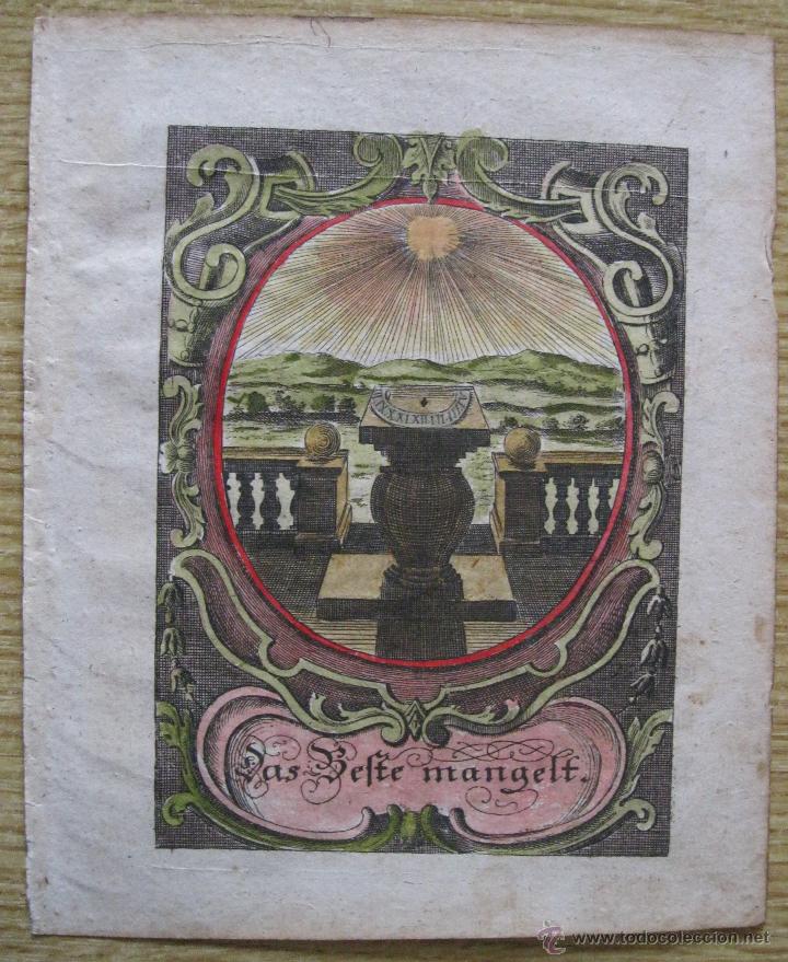 Arte: Emblema barroco: Reloj de sol I,1680 - Foto 2