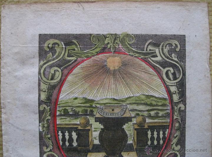 Arte: Emblema barroco: Reloj de sol I,1680 - Foto 3