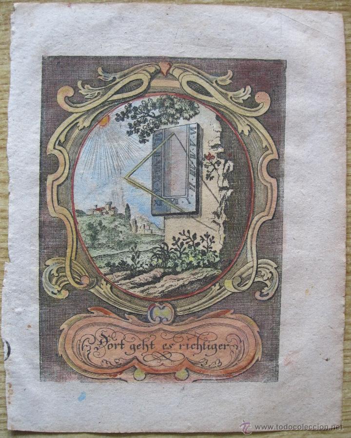 Arte: Emblema barroco: Reloj de sol II,1680 - Foto 1
