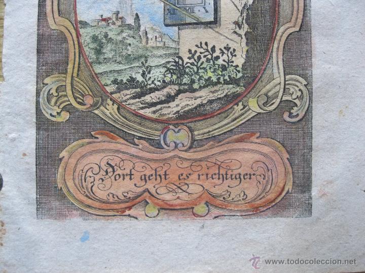 Arte: Emblema barroco: Reloj de sol II,1680 - Foto 3