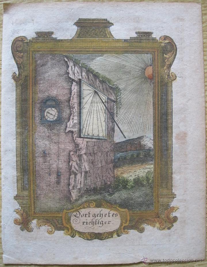 Arte: Emblema barroco: Reloj de sol III,1680 - Foto 2