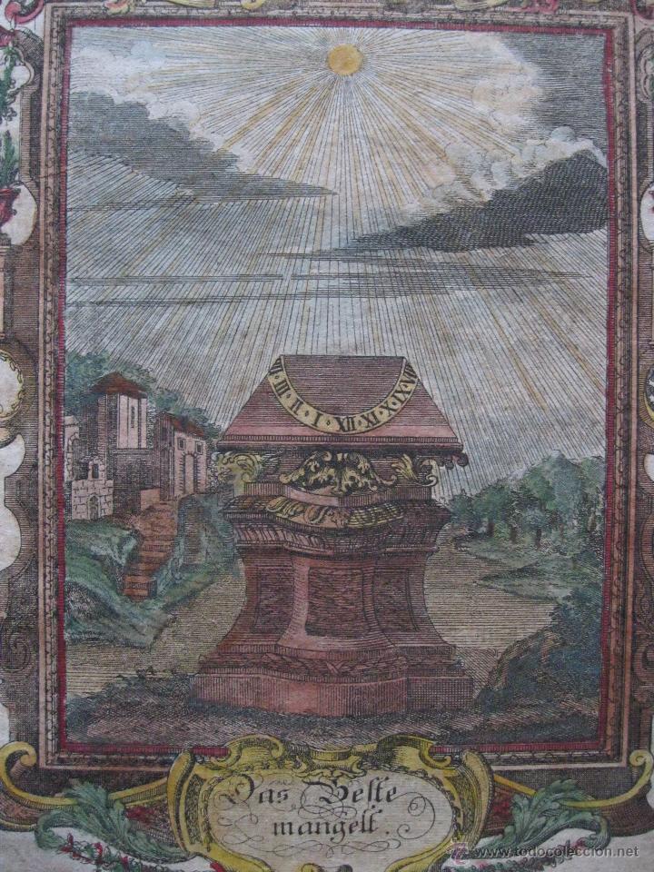 Arte: Emblema barroco: Reloj de sol IV,1680 - Foto 1