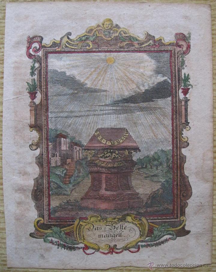 Arte: Emblema barroco: Reloj de sol IV,1680 - Foto 2