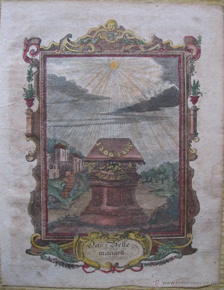 Arte: Emblema barroco: Reloj de sol IV,1680 - Foto 3