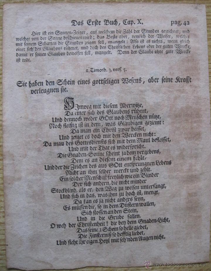 Arte: Emblema barroco: Reloj de sol IV,1680 - Foto 6