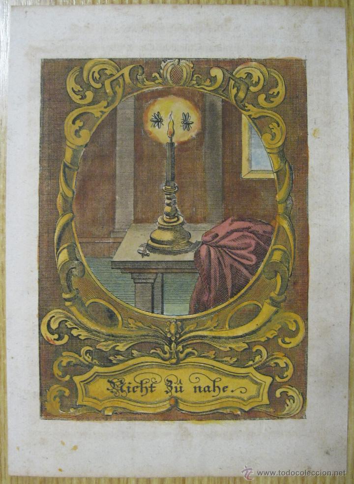 Arte: Emblema barroco: Polilla en la llama, 1680 - Foto 2