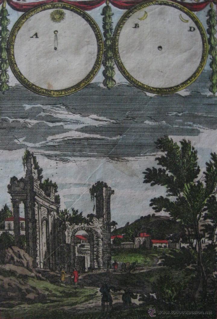 Arte: Astronom&iacute;a celestial, Luna y Tierra, 1685. Mallet - Foto 1