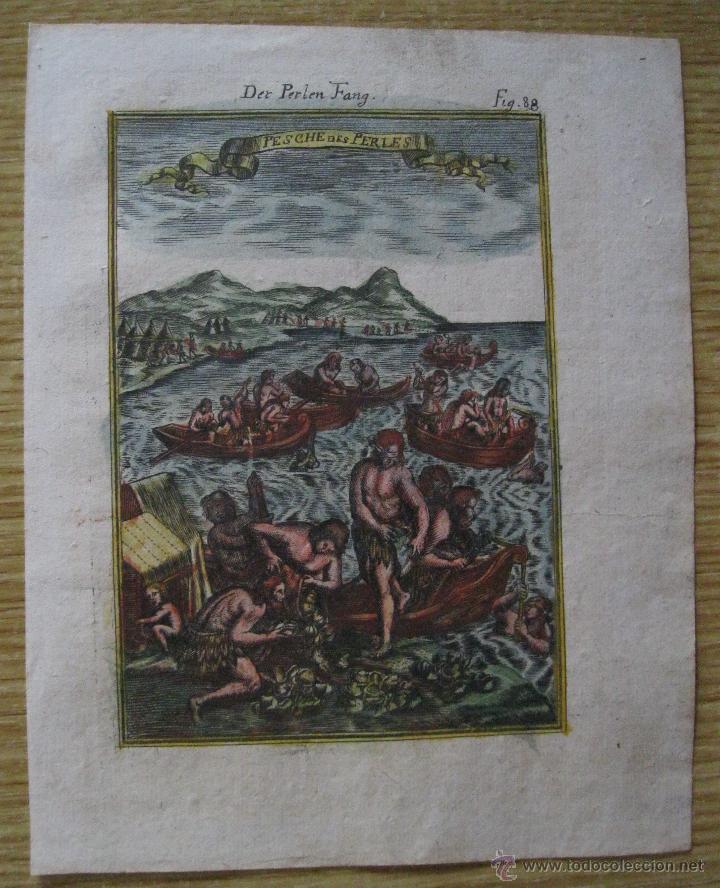 Arte: Pescadores de perlas, 1719.Mallet - Foto 2