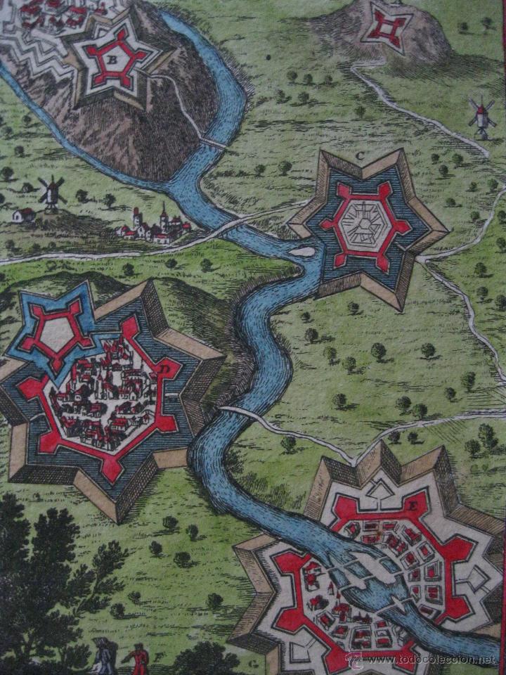 Arte: Fortificaciones de r&iacute;o .1696.Mallet - Foto 1