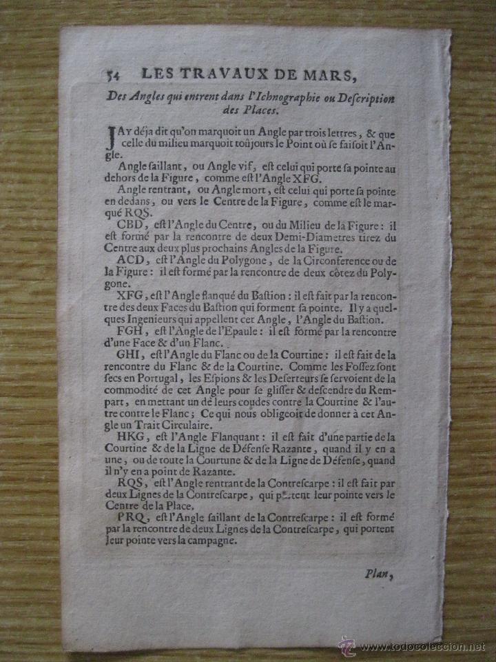 Arte: Caballer&iacute;a y plano de fortaleza.1696.Mallet - Foto 5