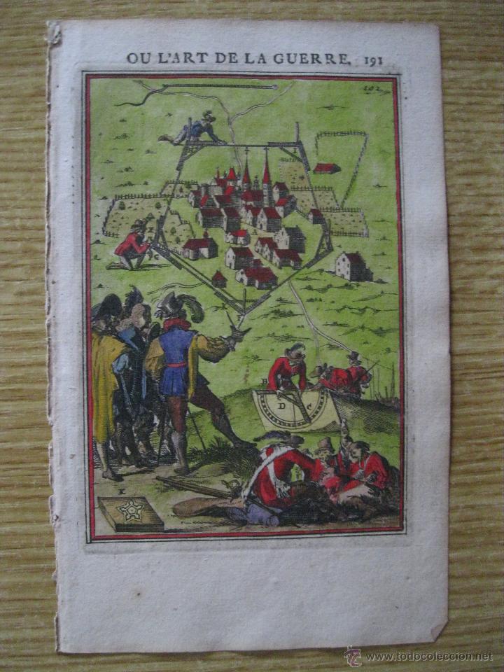 Arte: Trazado de una fortaleza.1696.Mallet - Foto 2