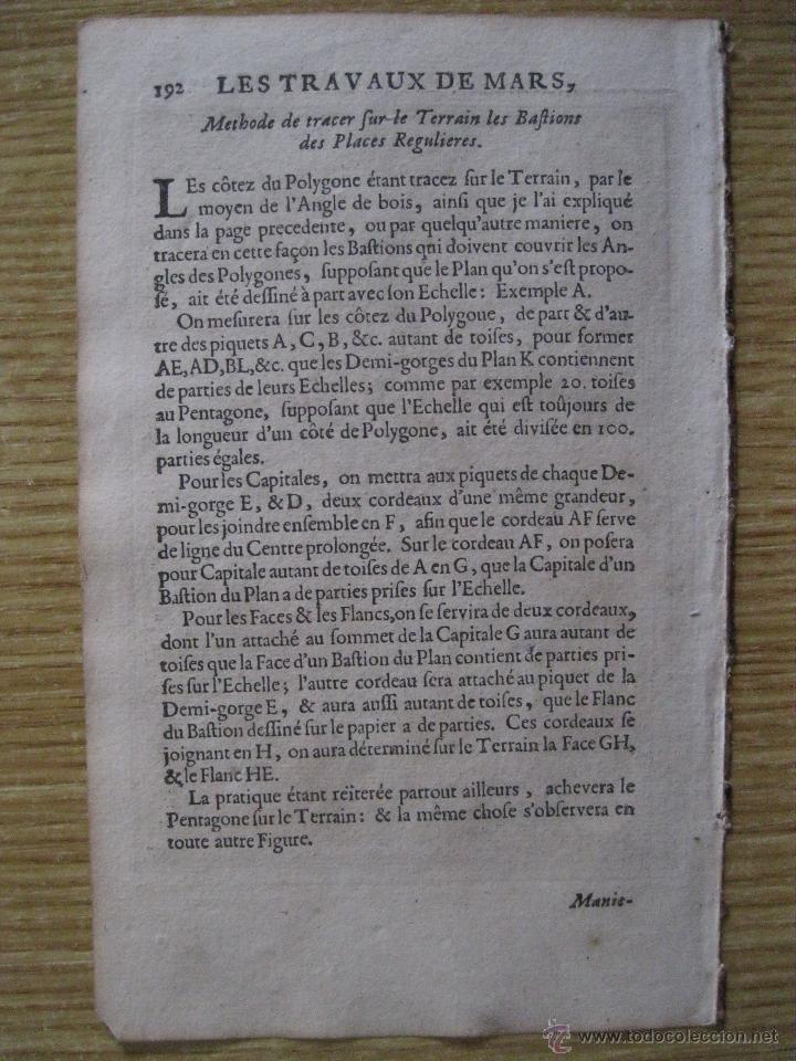 Arte: Trazado de una fortaleza.1696.Mallet - Foto 6