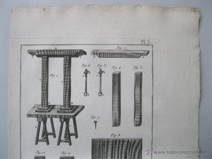 Arte: Oficios. Tabletier Cornetier, Presse et Outils. Diderot y DAlembert.1779 - Foto 3