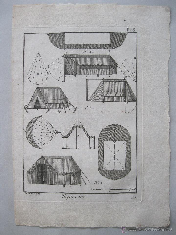 Arte: Oficios.Tapissier.Diderot et DAlembert, 1779. - Foto 1