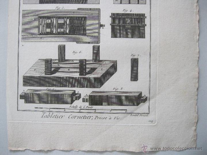 Arte: Oficios. Tabletier Cornetier, Presse &aacute; Vis. Diderot y DAlembert.1779 - Foto 2