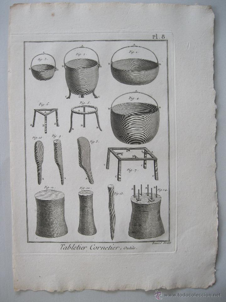 Arte: Oficios. Tabletier Cornetier,Outils III. Diderot y DAlembert.1779 - Foto 1