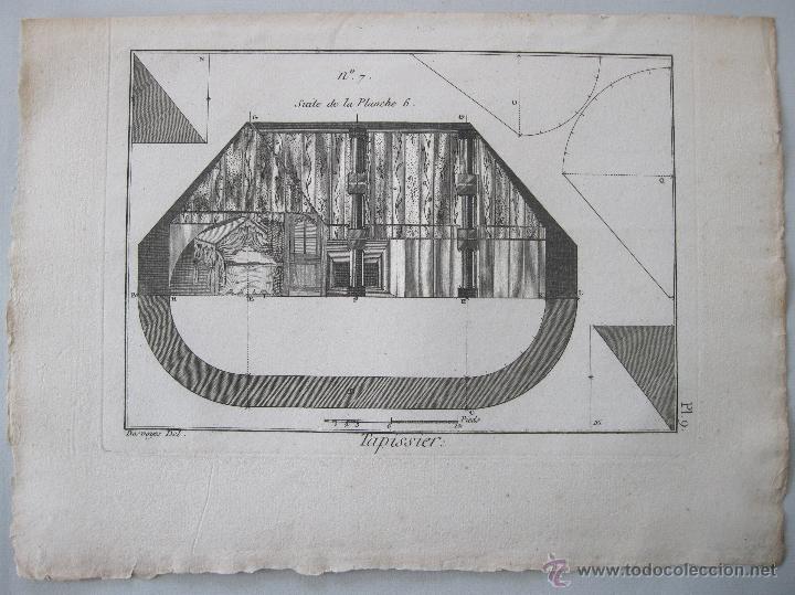 Arte: Oficios. Tapissier V. Diderot y DAlembert.1779 - Foto 1