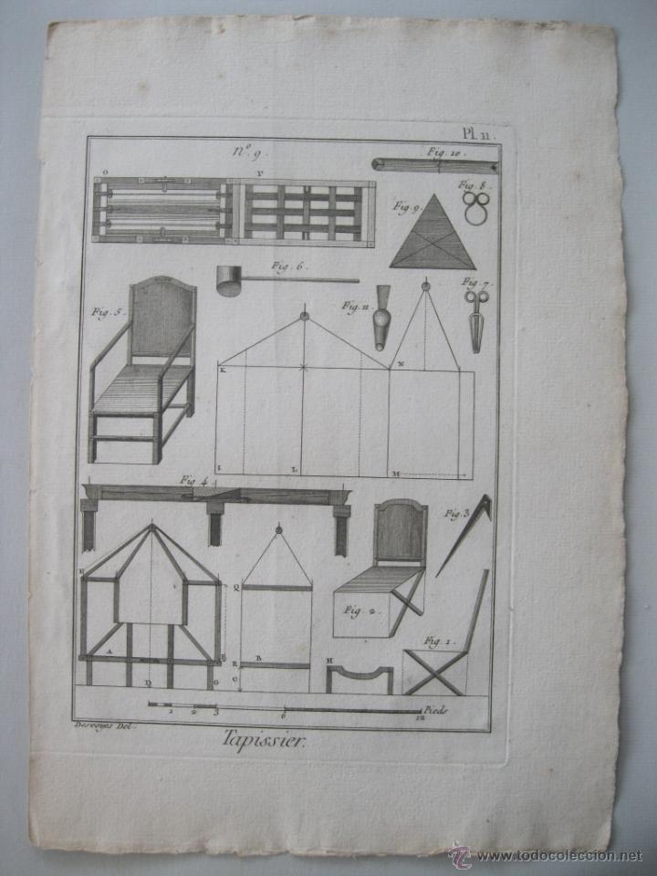 Arte: Oficios. Tapissier VII. Diderot y DAlembert.1779 - Foto 1