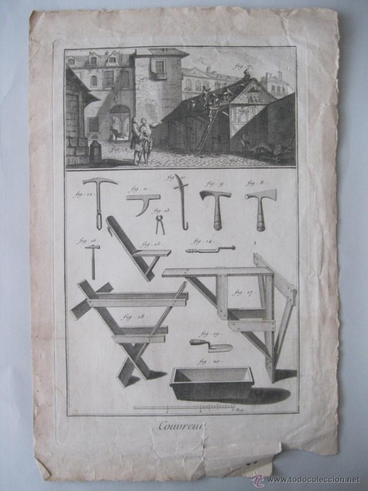 Arte: Oficios. Couvreau. Diderot y DAlembert.1779 - Foto 1