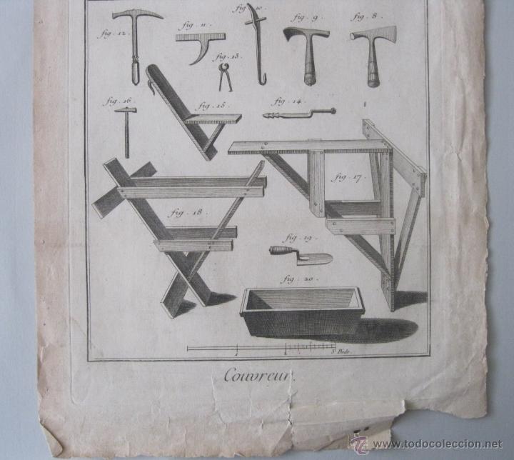 Arte: Oficios. Couvreau. Diderot y DAlembert.1779 - Foto 3