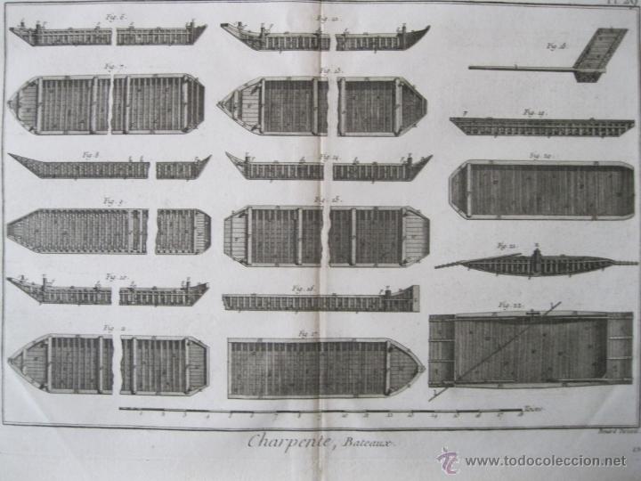 Arte: Oficios. Charpente, Bateaux.Diderot y DAlembert.1779 - Foto 1