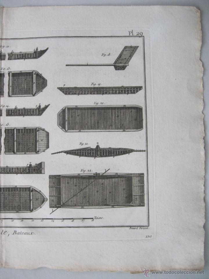 Arte: Oficios. Charpente, Bateaux.Diderot y DAlembert.1779 - Foto 3
