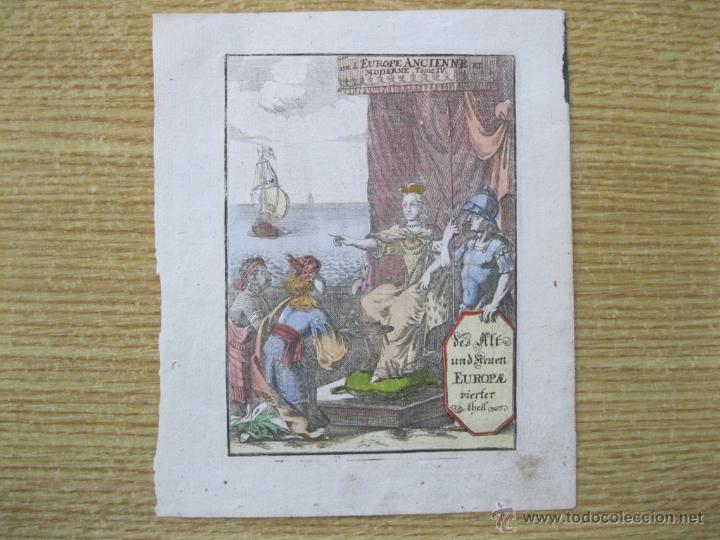Arte: Frontispicio o portada de libro, Malllet, circa 1680 - Foto 1